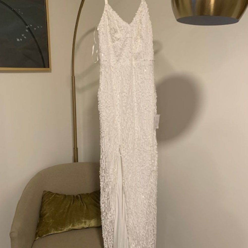White Sequin Lulus Dress